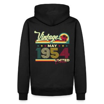 Millésime 1954 Cru 1954 70ème anniversaire 1954 - Sweat à capuche Premium bio Homme - noir - Dos - Nico (187cm)