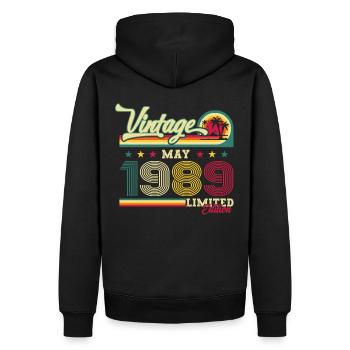 Original June 1989 Born 1989 35th Birthday 89 - Men’s Premium Organic Hoodie - black - Back - Nico (187cm)