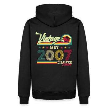 Original Juni 2007 Jahrgang 2007 59. Geburtstag - Männer Premium Bio Hoodie - Schwarz - Hinten - Nico (187cm)