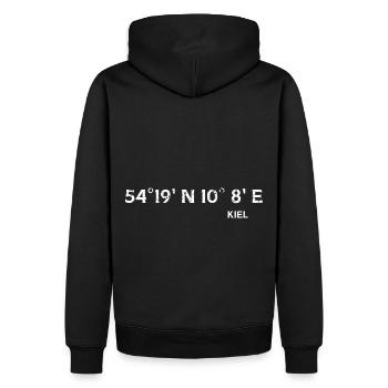 Coordonnées de Kiel - Sweat à capuche Premium bio Homme - noir - Dos - Nico (187cm)