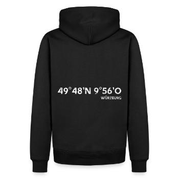 Würzburg Coordonnées Design - Sweat à capuche Premium bio Homme - noir - Dos - Nico (187cm)