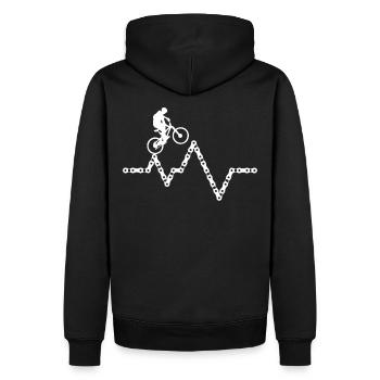 VTT - Chaîne - Heartbeat - Heartbeat - Sweat à capuche Premium bio Homme - noir - Dos - Nico (187cm)