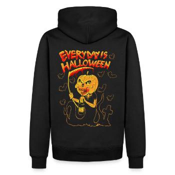 halloween - Männer Premium Bio Hoodie - Schwarz - Hinten - Nico (187cm)
