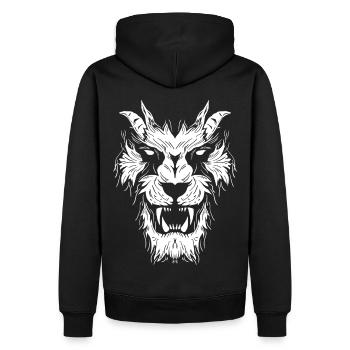 Das Biest - Männer Premium Bio Hoodie - Schwarz - Hinten - Nico (187cm)
