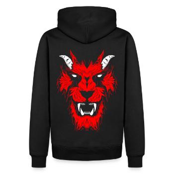 Monster - Men’s Premium Organic Hoodie - black - Back - Nico (187cm)