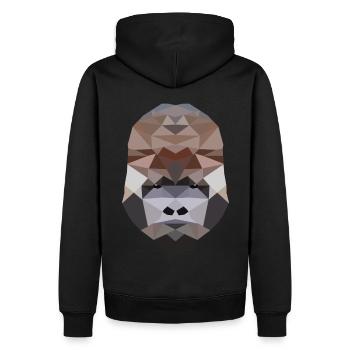 polygon, geschenk, design, gorilla, gorillas, affe - Männer Premium Bio Hoodie - Schwarz - Hinten - Nico (187cm)
