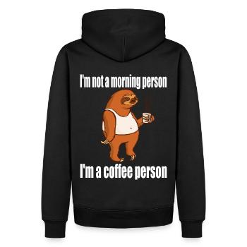 Je ne suis pas une personne du matin, je suis une personne de café - Sweat à capuche Premium bio Homme - noir - Dos - Nico (187cm)