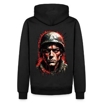 soldier 2 - Sweat à capuche Premium bio Homme - noir - Dos - Nico (187cm)