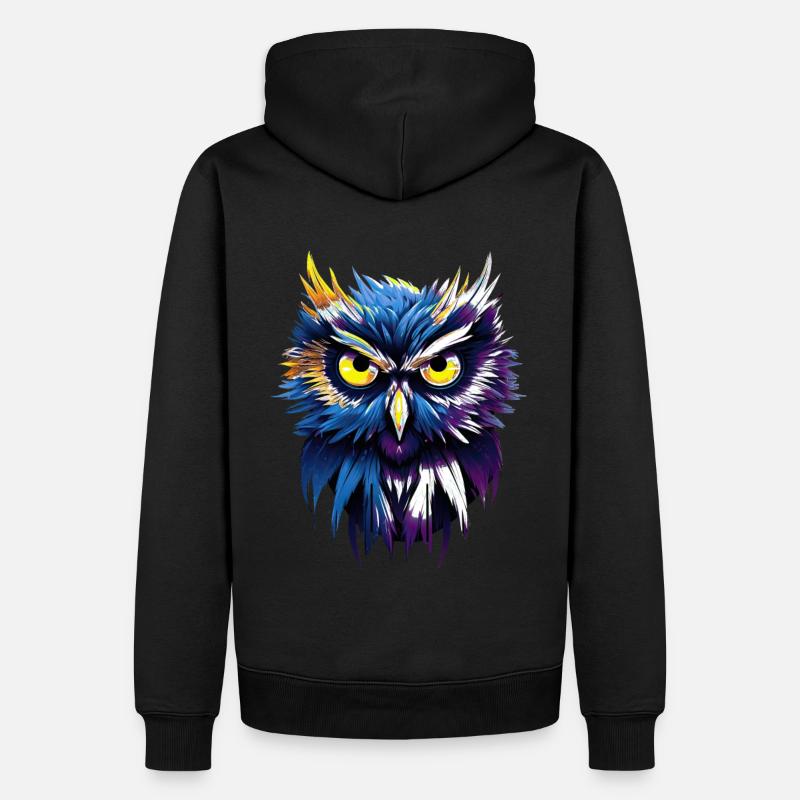 FreeStyle Eule - Männer Premium Bio Hoodie - Schwarz