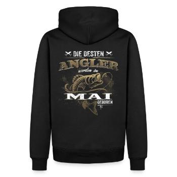 Die besten Angler werden im Mai geboren – Angeln - Männer Premium Bio Hoodie - Schwarz - Hinten - Nico (187cm)
