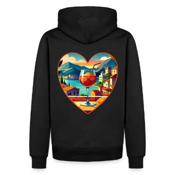 Boire vacances d’été amour rêve chemise cadeau - Sweat à capuche Premium bio Homme - noir - Dos - Nico (187cm)