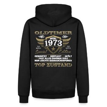 Vintage 1973 Geburtstagsgeschenk – 1973er Lustig - Männer Premium Bio Hoodie - Schwarz - Hinten - Nico (187cm)