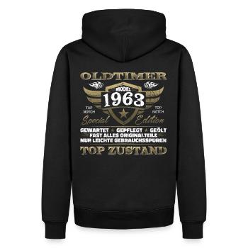 Vintage 1963 Geburtstagsgeschenk – 1963er Lustig - Männer Premium Bio Hoodie - Schwarz - Hinten - Nico (187cm)