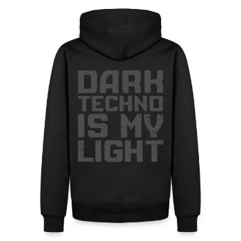 Dark Techno Is My Light Version 2 - Sweat à capuche Premium bio Homme - noir - Dos - Nico (187cm)