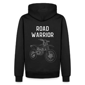 Road warrior - Men’s Premium Organic Hoodie - black - Back - Nico (187cm)