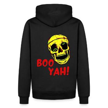 Crâne d’Halloween - Sweat à capuche Premium bio Homme - noir - Dos - Nico (187cm)