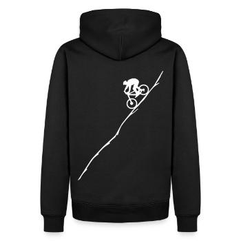 MTB - Bergab - Mountainbike - Downhill - Männer Premium Bio Hoodie - Schwarz - Hinten - Nico (187cm)