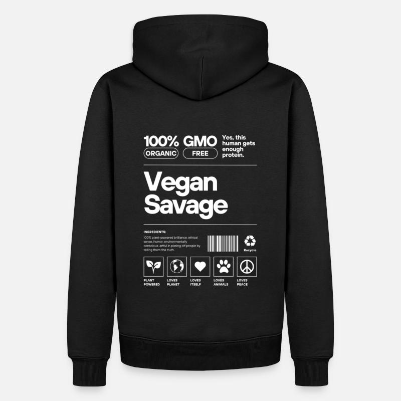 Veganer Wilder - Männer Premium Bio Hoodie - Schwarz