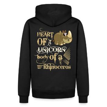 dick mince épais rhinocéros proverbes drôle drôle - Sweat à capuche Premium bio Homme - noir - Dos - Nico (187cm)