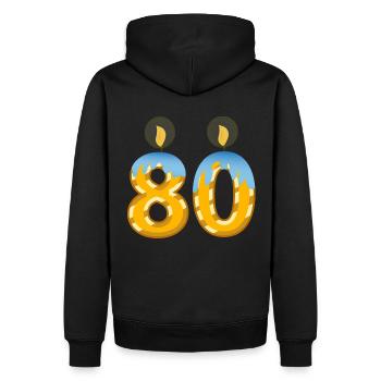 Bougies du 80e anniversaire pour la fête homme ou femme - Sweat à capuche Premium bio Homme - noir - Dos - Nico (187cm)