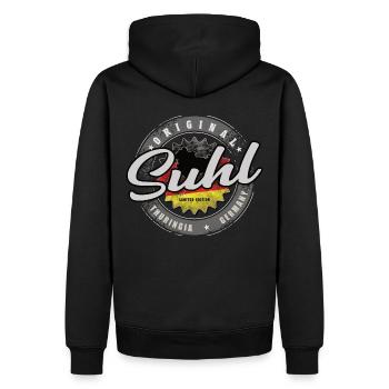 Original Germany Thüringen Suhl Thüringer Wald - Männer Premium Bio Hoodie - Schwarz - Hinten - Nico (187cm)