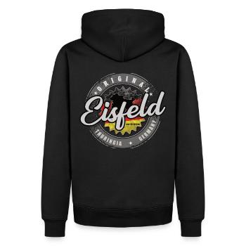 Original Germany Thüringen Eisfeld - Männer Premium Bio Hoodie - Schwarz - Hinten - Nico (187cm)