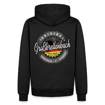 Original Germany Thüringen Großbreitenbach - Männer Premium Bio Hoodie - Schwarz - Hinten - Nico (187cm)