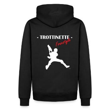 Logo TROTTINETTE Blanc - Sweat à capuche Premium bio Homme - noir - Dos - Nico (187cm)
