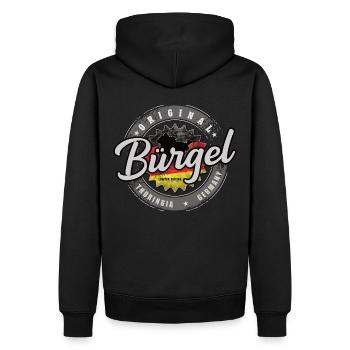 Original Germany Thüringen Bürgel - Männer Premium Bio Hoodie - Schwarz - Hinten - Nico (187cm)