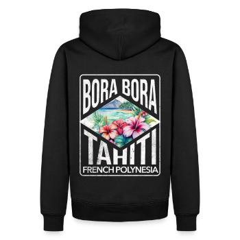 Bora Bora Tahiti Französisch-Polynesien 1 - Männer Premium Bio Hoodie - Schwarz - Hinten - Nico (187cm)