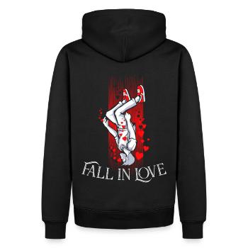 Fall in Love - Men’s Premium Organic Hoodie - black - Back - Nico (187cm)