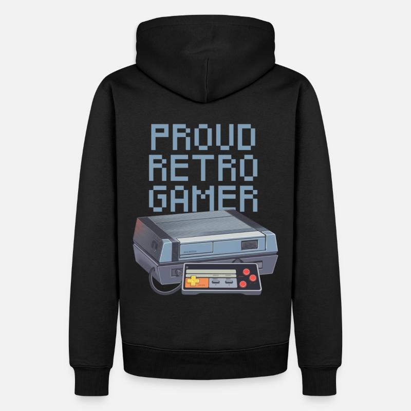Proud Retro Gamer - léger - Sweat à capuche Premium bio Homme - noir