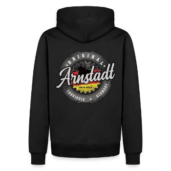 Original Germany Thüringen Arnstadt - Männer Premium Bio Hoodie - Schwarz - Hinten - Nico (187cm)