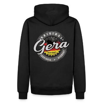 Original Germany Thüringen Gera - Männer Premium Bio Hoodie - Schwarz - Hinten - Nico (187cm)