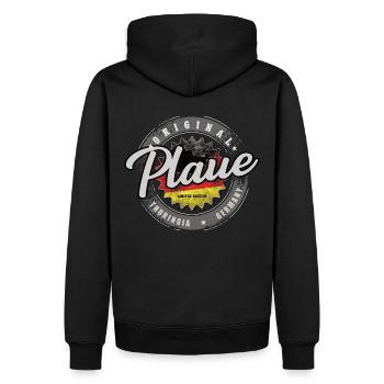 Original Germany Thüringen Plaue - Männer Premium Bio Hoodie - Schwarz - Hinten - Nico (187cm)