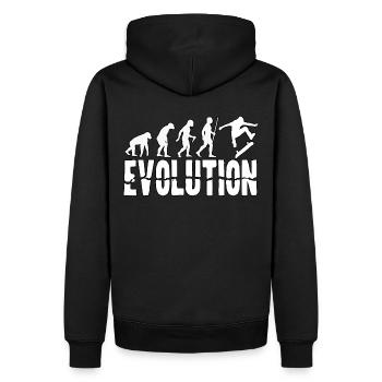 Evolution Skater - Männer Premium Bio Hoodie - Schwarz - Hinten - Nico (187cm)