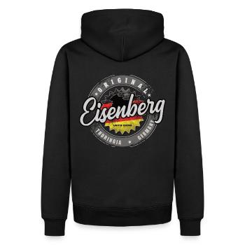 Original Germany Thüringen Eisenberg - Männer Premium Bio Hoodie - Schwarz - Hinten - Nico (187cm)