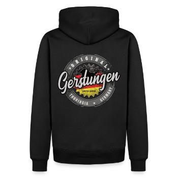 Original Germany Thüringen Gerstungen - Männer Premium Bio Hoodie - Schwarz - Hinten - Nico (187cm)