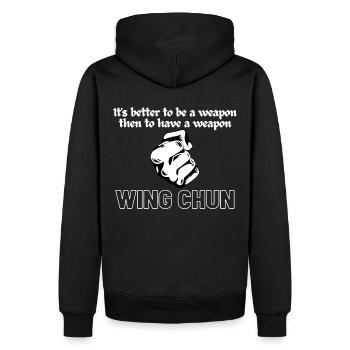Wing Chun weapon shirt - Men’s Premium Organic Hoodie - black - Back - Nico (187cm)