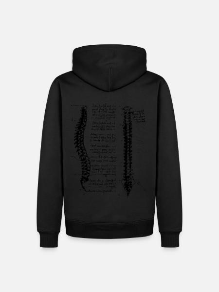 da Vinci spine black - Men’s Premium Organic Hoodie - black