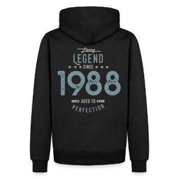 Legende seit 1988 33 Jahre Jubiläumsgeschenk - Männer Premium Bio Hoodie - Schwarz - Hinten - Nico (187cm)