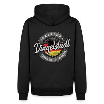 Original Germany Thüringen Dingelstädt - Männer Premium Bio Hoodie - Schwarz - Hinten - Nico (187cm)