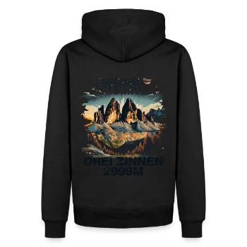 Souvenir souvenir de la randonnée dans les Dolomites des Trois Pics - Sweat à capuche Premium bio Homme - noir - Dos - Nico (187cm)