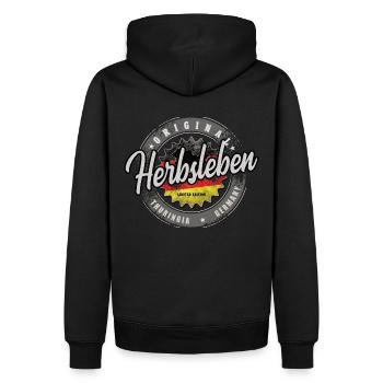 Original Germany Thüringen Herbsleben - Männer Premium Bio Hoodie - Schwarz - Hinten - Nico (187cm)