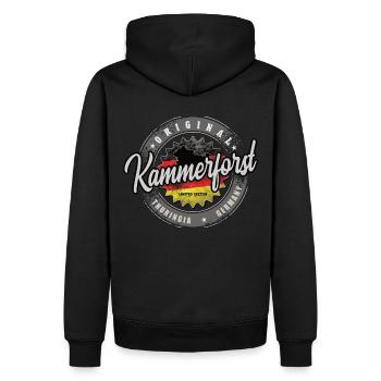 Original Germany Thüringen Kammerforst - Männer Premium Bio Hoodie - Schwarz - Hinten - Nico (187cm)
