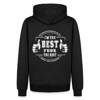 Je suis le meilleur - Sweat à capuche Premium bio Homme - noir - Dos - Nico (187cm)