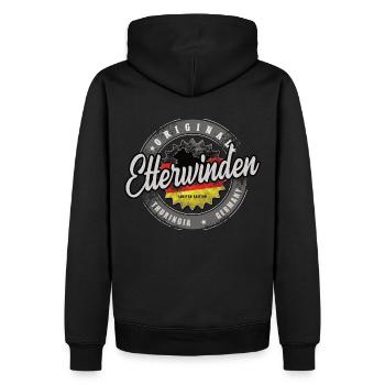 Original Germany Thüringen Etterwinden - Männer Premium Bio Hoodie - Schwarz - Hinten - Nico (187cm)