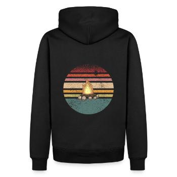 Feu de camp Camping Rétro - Sweat à capuche Premium bio Homme - noir - Dos - Nico (187cm)