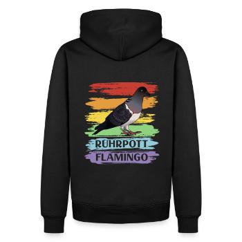 Flamant rose de Ruhrpott - Sweat à capuche Premium bio Homme - noir - Dos - Nico (187cm)