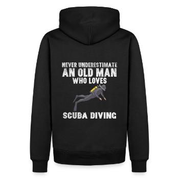 Alter Mann Taucher tauchen - Männer Premium Bio Hoodie - Schwarz - Hinten - Nico (187cm)